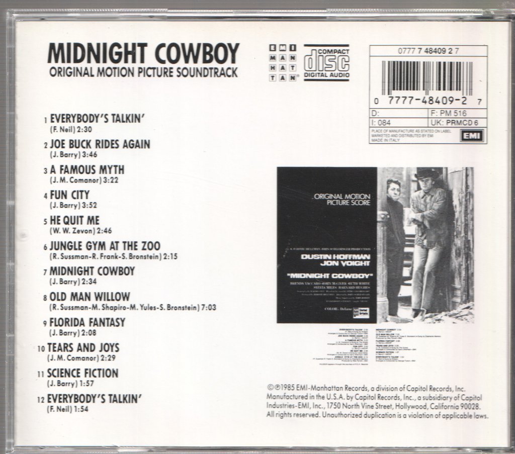 Various Artists - Midnight Cowboy - Original Motion Picture Soundtrack - Cd