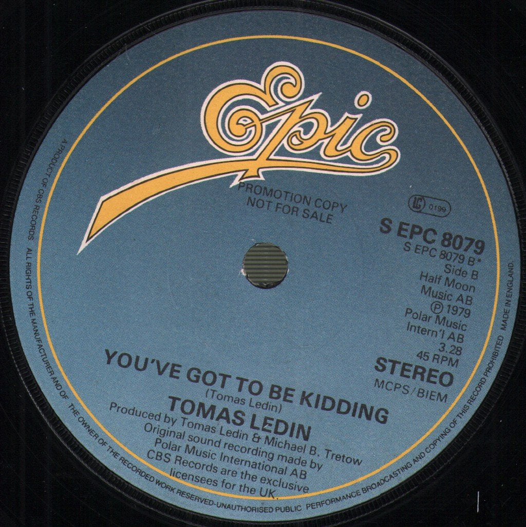 Tomas Ledin - Not Bad At All - 7 Inch