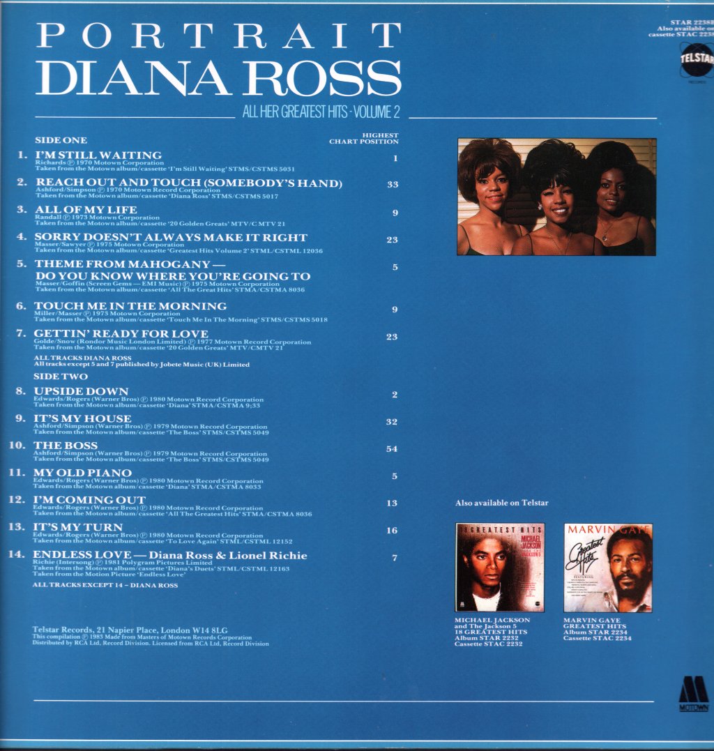 Diana Ross - Portrait Volume 1 And 2 - Double Lp
