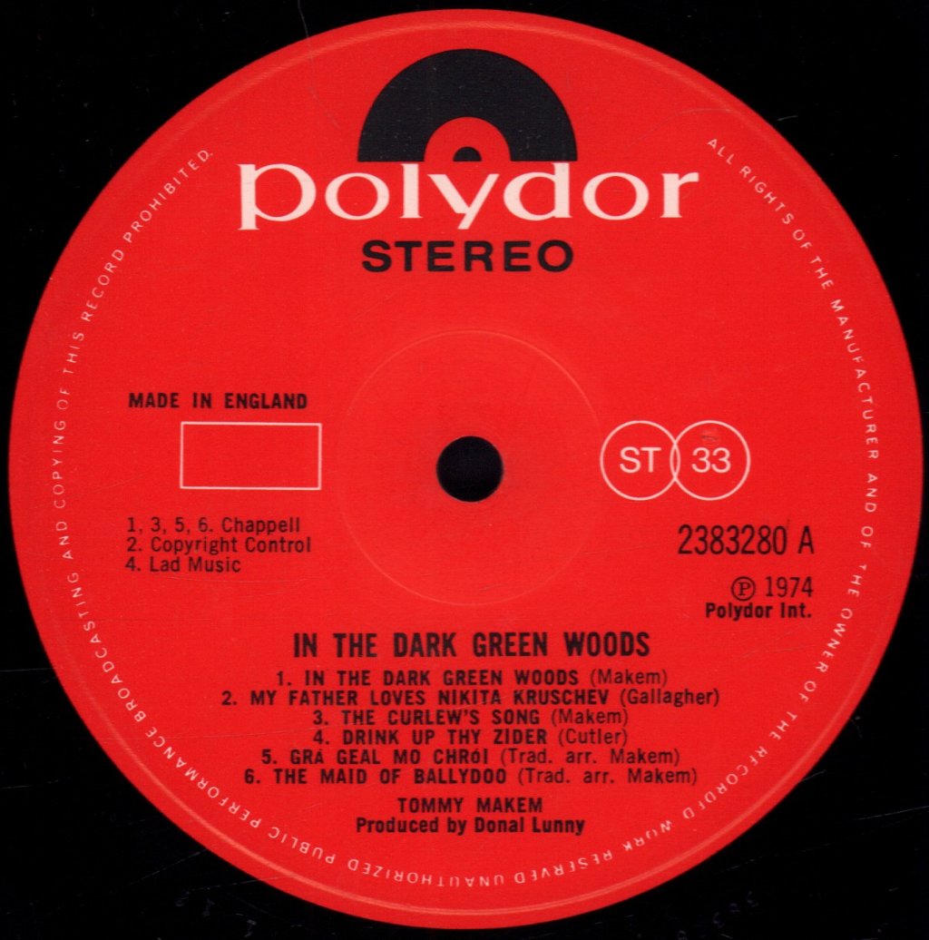 Tommy Makem - In The Dark Green Woods - Lp