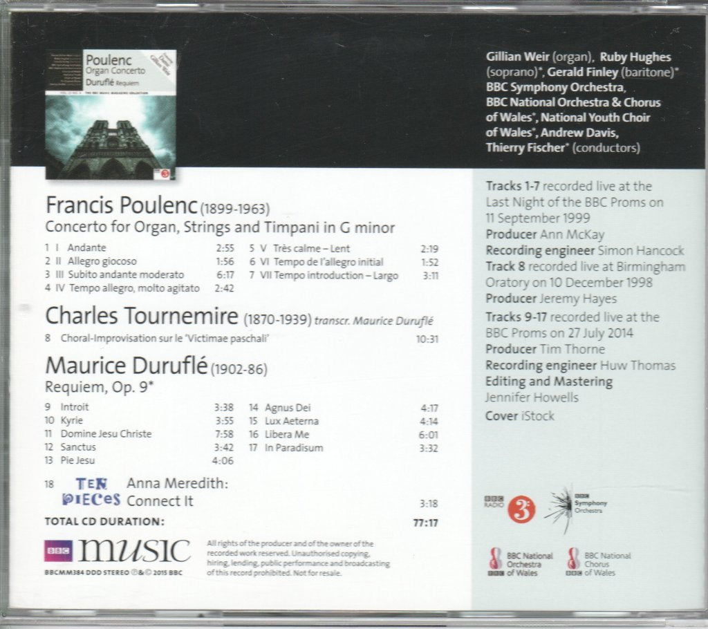 Francis Poulenc / Maurice Duruflé / Gillian Weir - Organ Concerto / Requiem (Vol. 23 No. 9) - Cd