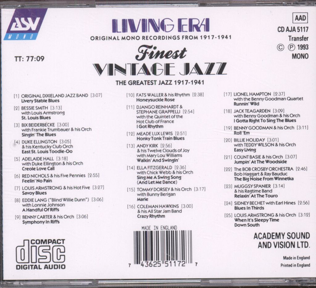 Various Artists - Finest Vintage Jazz - Cd