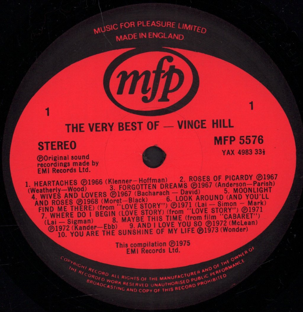 Vince Hill - Very Best Of - Lp