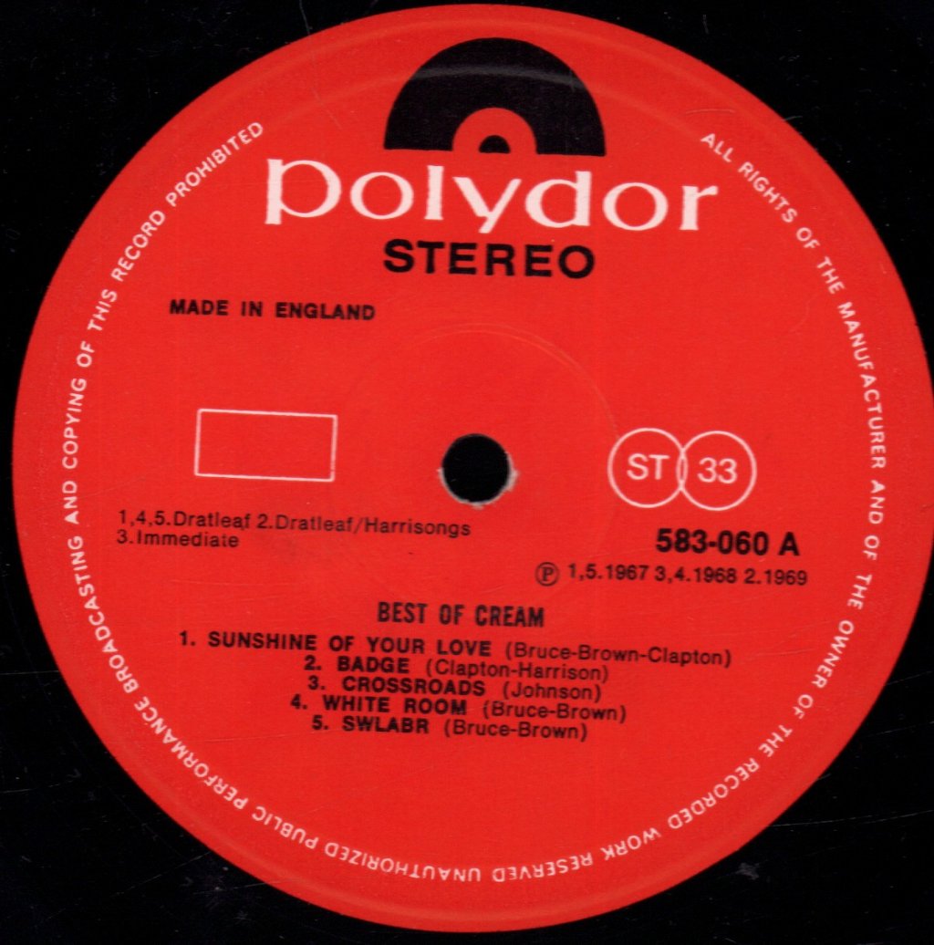 Cream - Best Of - Lp