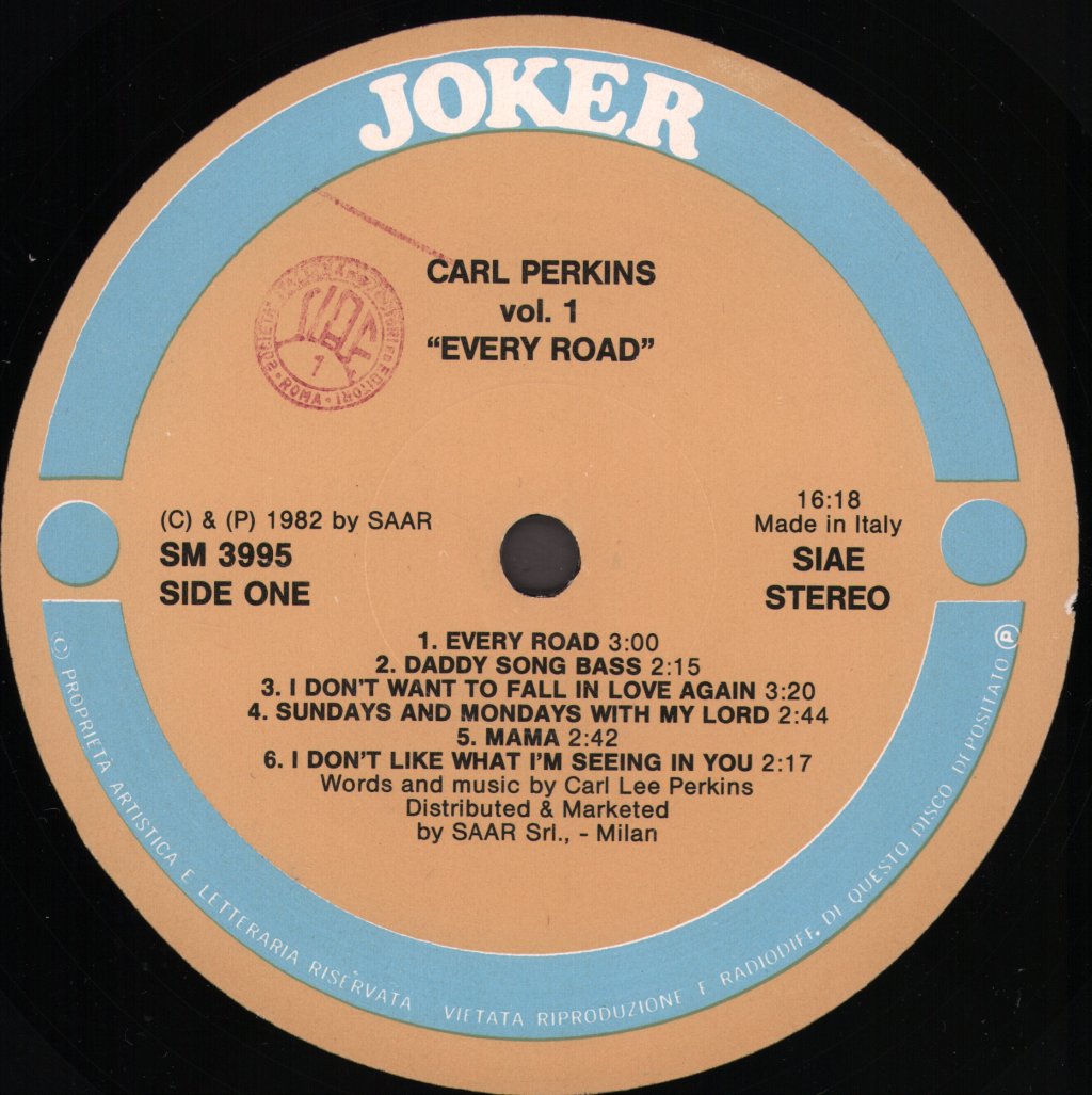 Carl Perkins (Rock N Roll) - Vol 1 Every Road - Lp