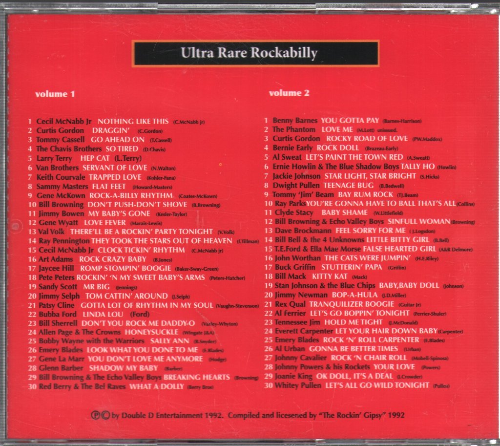 Various Artists - Ultra Rare Rockabilly Volume 1 & 2 - Double Cd