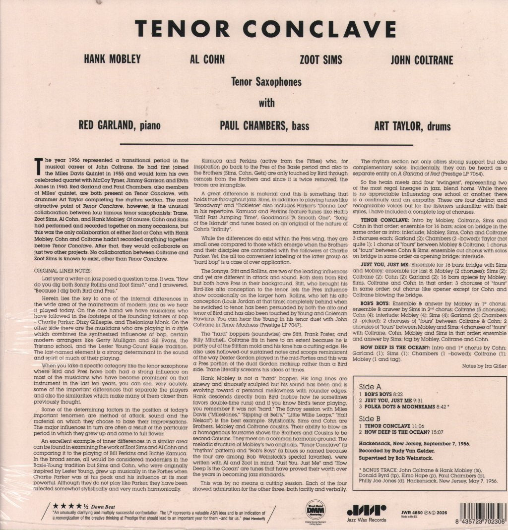 Hank Mobley and John Coltrane - Tenor Conclave - Lp