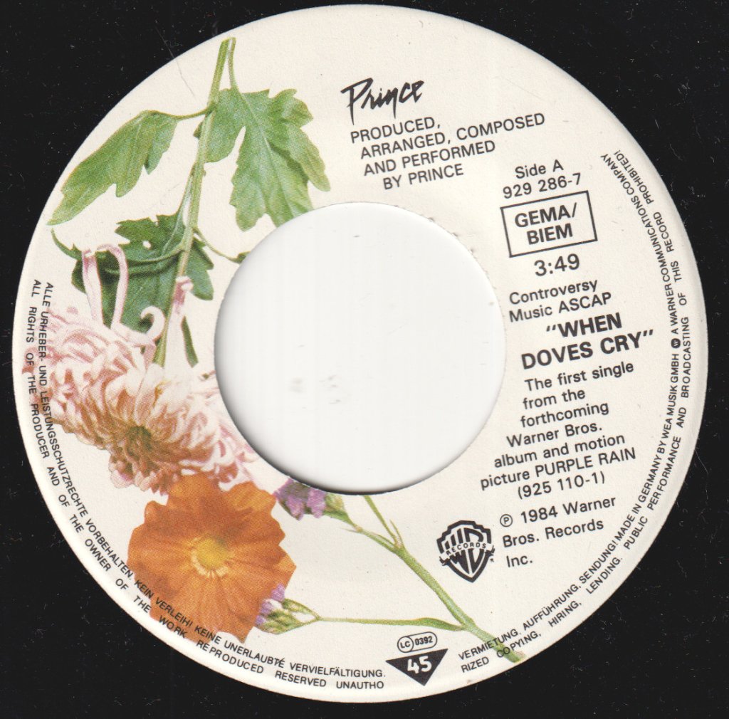Prince - When Doves Cry - 7 Inch