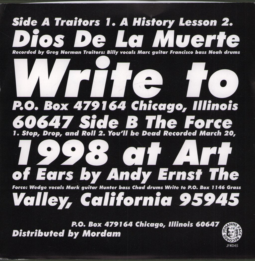 Traitors/Force - Don't Fall Asleep You Might Never Wake Up - 7 Inch