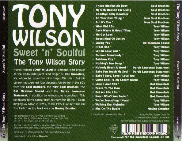 Tony Wilson - Sweet 'N' Soulful - The Tony Wilson Story - Cd