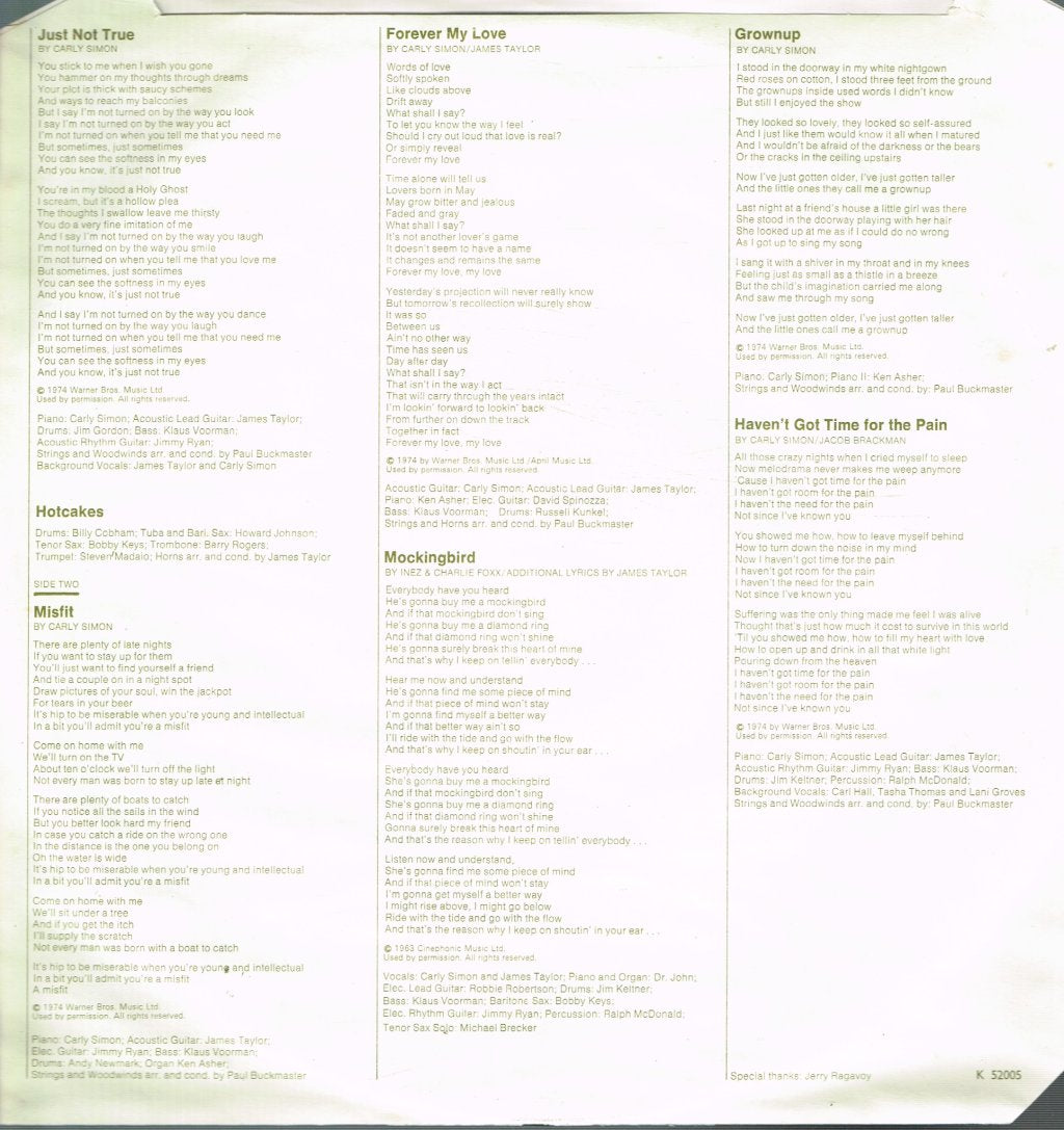 Carly Simon - Hotcakes - Lp