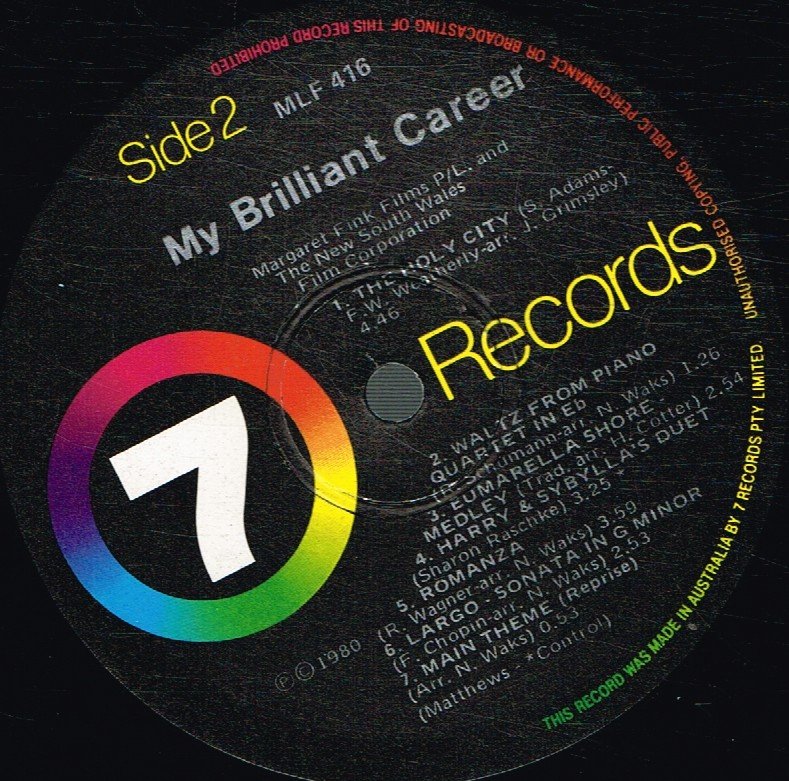 My Brilliant Career - Soundtrack Music - Lp