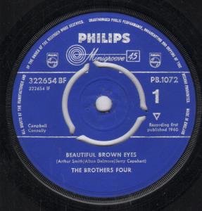 Brothers Four - Beautiful Brown Eyes - 7 Inch