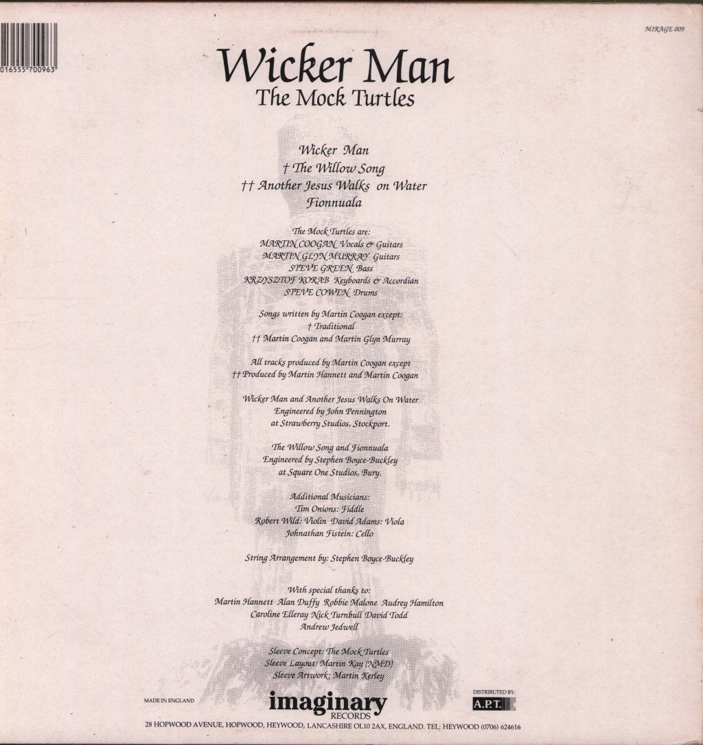 Mock Turtles - Wicker Man - 12 Inch