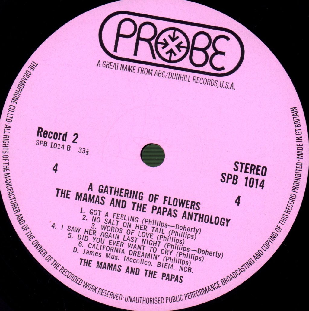 Mamas And The Papas - A Gathering Of Flowers (Anthology) - Double Lp