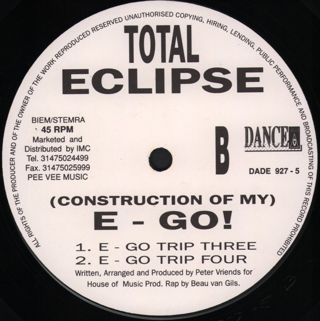 Total Eclipse (Techno) - (Construction Of My) E-Go ! - 12 Inch