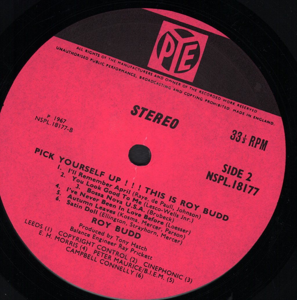 Roy Budd - Pick Yourself Up!!! - Lp