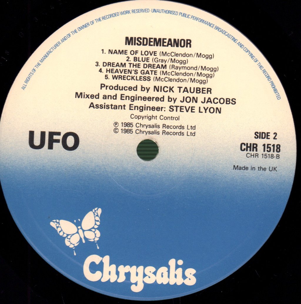 UFO - Misdemeanor - Lp