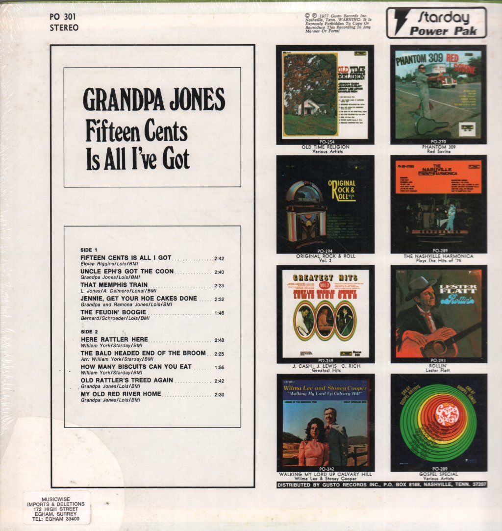 Grandpa Jones - Fifteen Cents Is All I've Got - Lp