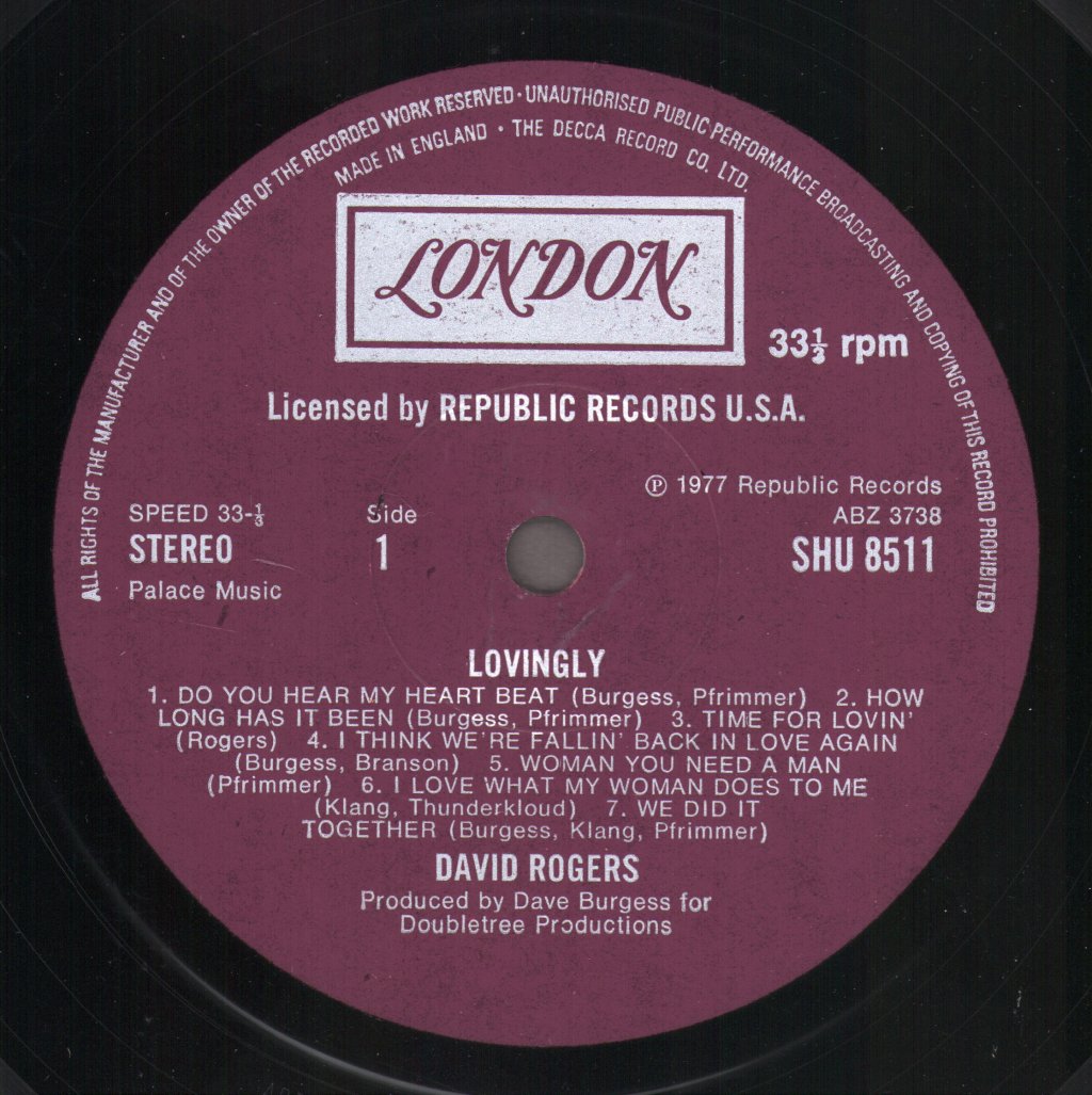 David Rogers - Lovingly - Lp