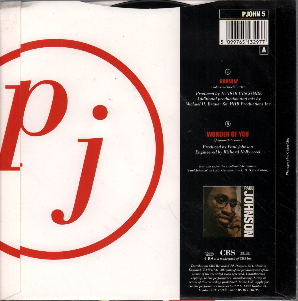Paul Johnson - Burnin' - 7 Inch