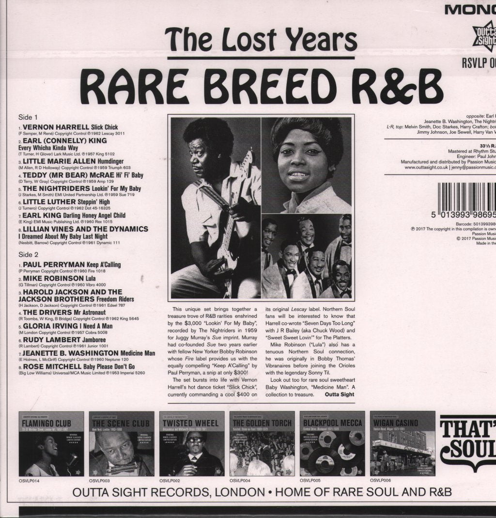 Various Artists - Rare Breed R&B - The Lost Years - Lp