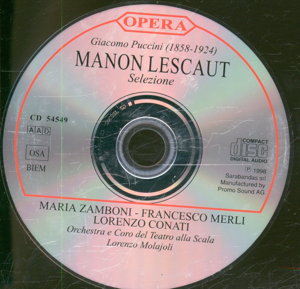 Maria Zamboni, Francesco Merli, Lorenzo Conati - Puccini - Manon Lescaut Selzione - Cd