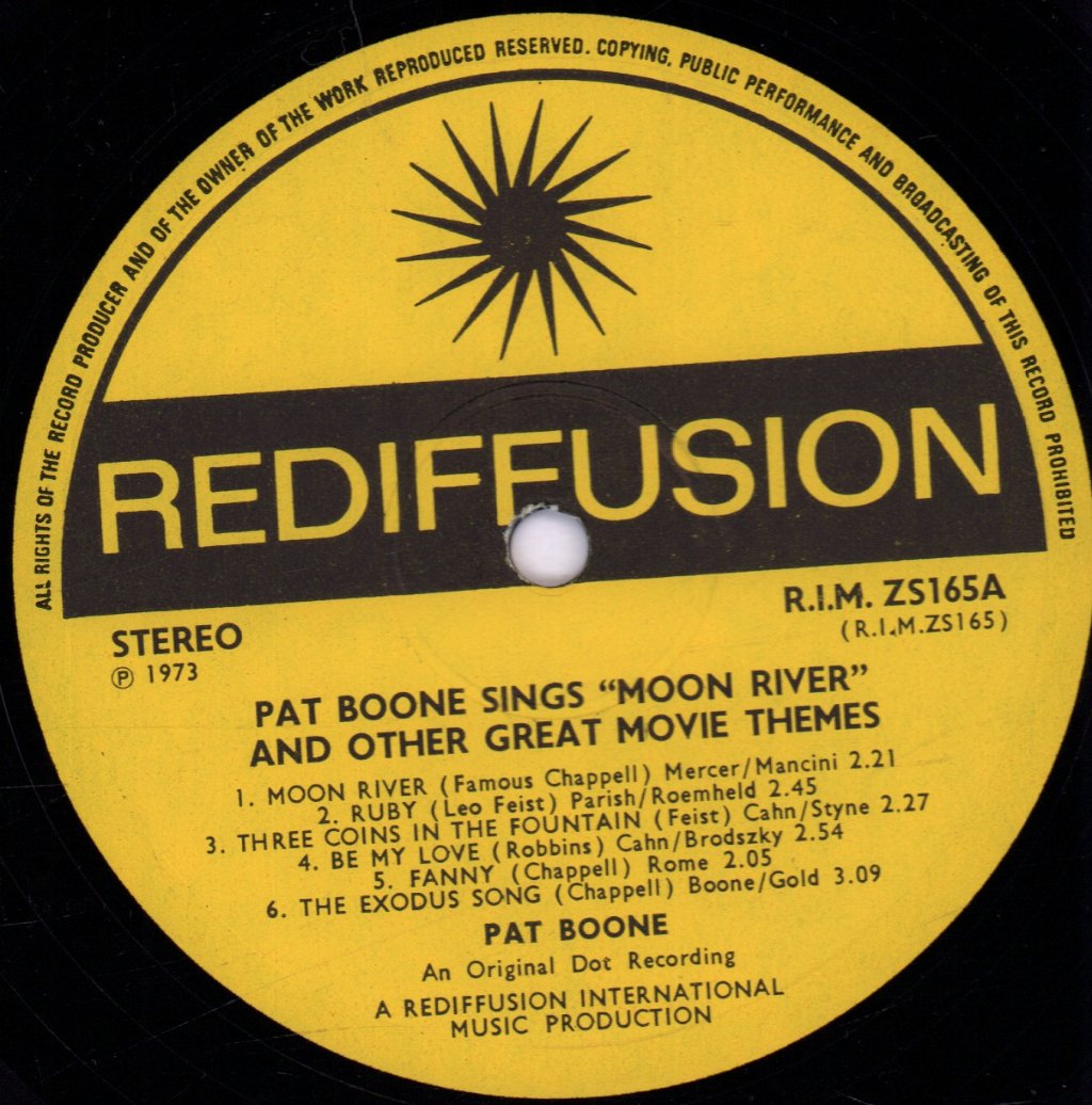 Pat Boone - Moon River And Other Great Movie Themes - Lp