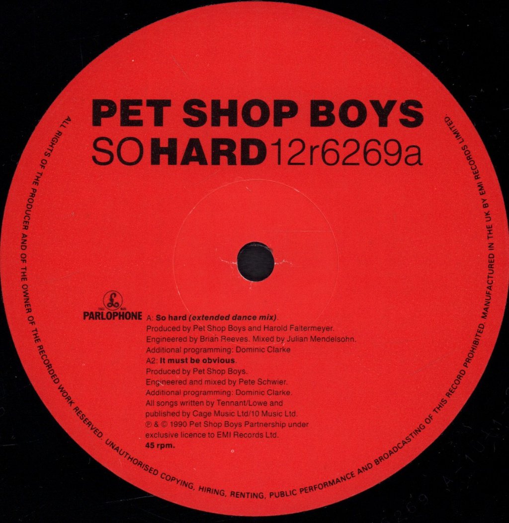 Pet Shop Boys - So Hard - 12 Inch