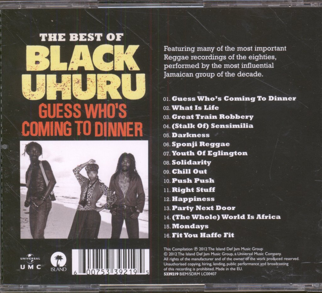 Black Uhuru - Best Of - Guess Who's Coming To Dinner - Cd