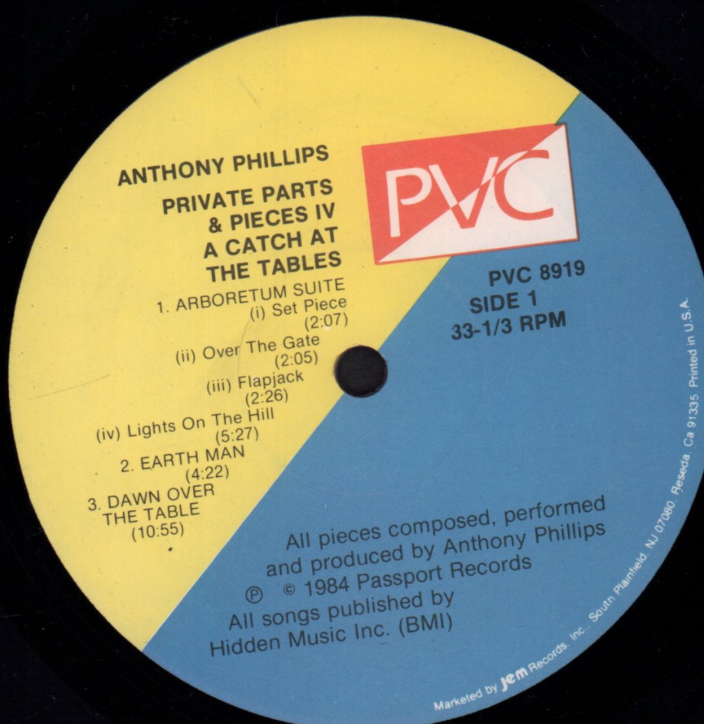 Anthony Phillips - Private Parts And Pieces Iv A Catch At The Tables - Lp