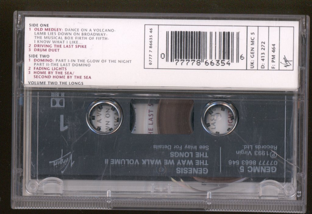 Genesis - Live / The Way We Walk (Volume Two: The Longs) - Cassette