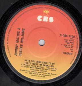 Johnny Mathis And Deniece Williams - Until You Come Back To Me - 7 Inch