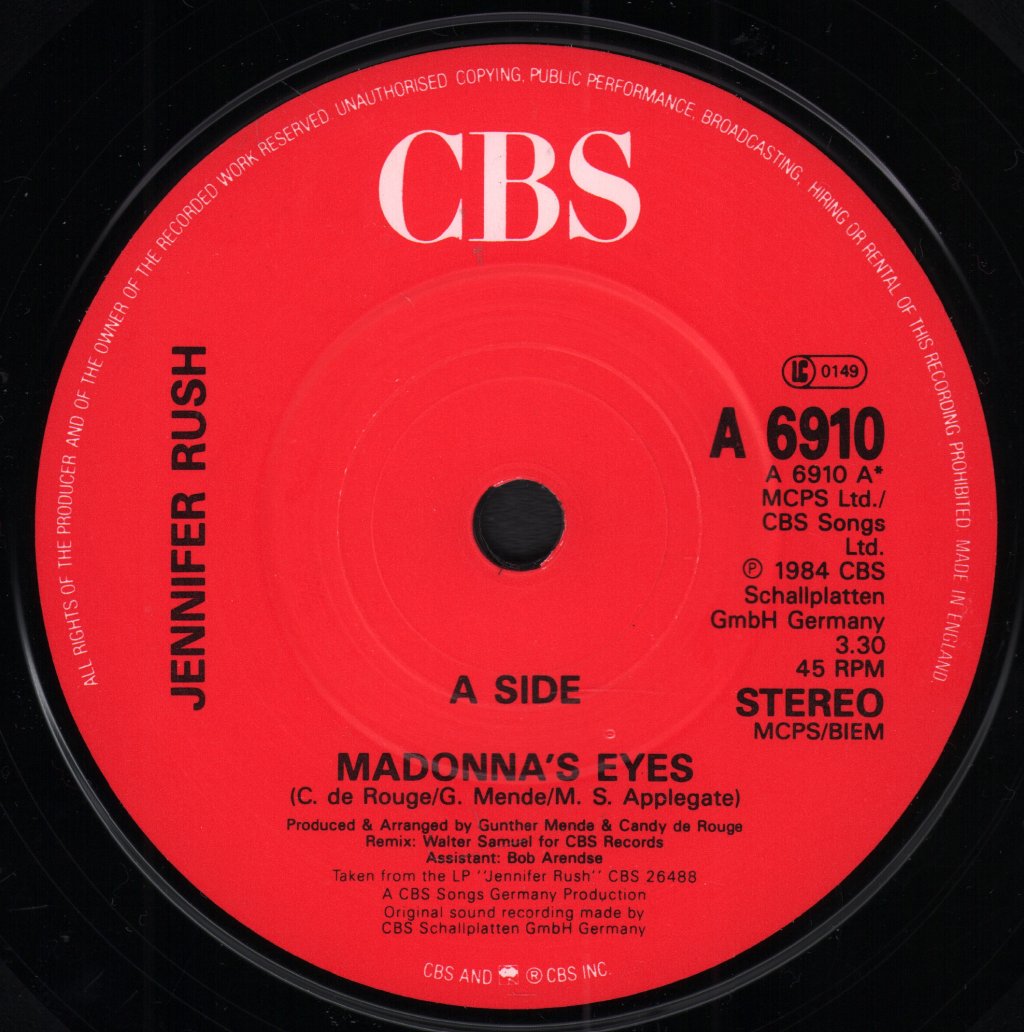 Jennifer Rush - Madonna's Eyes - 7 Inch