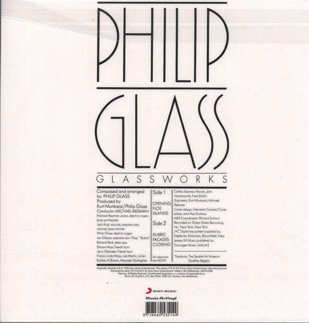Philip Glass - Glassworks - Lp