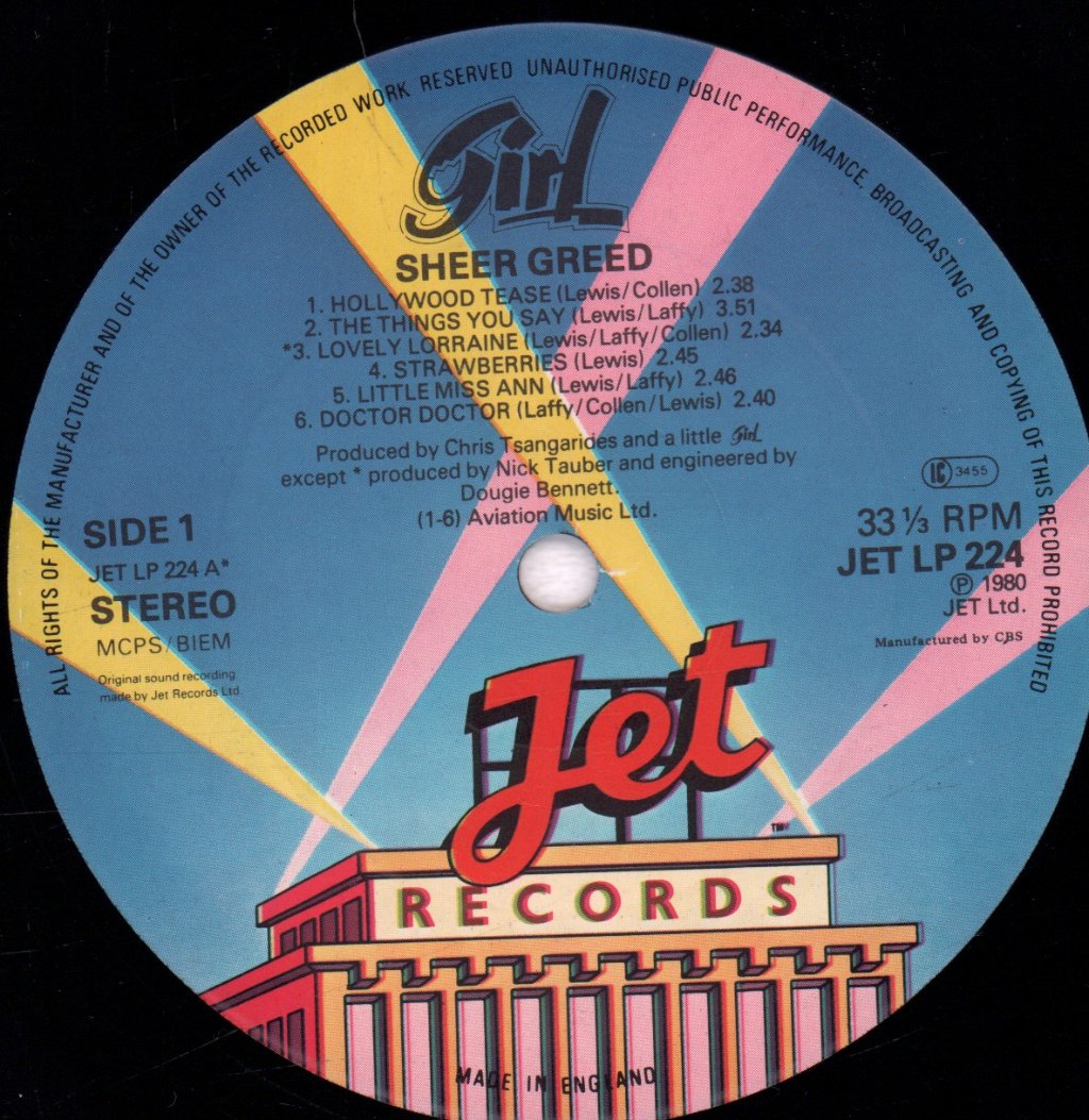 Girl - Sheer Greed - Lp