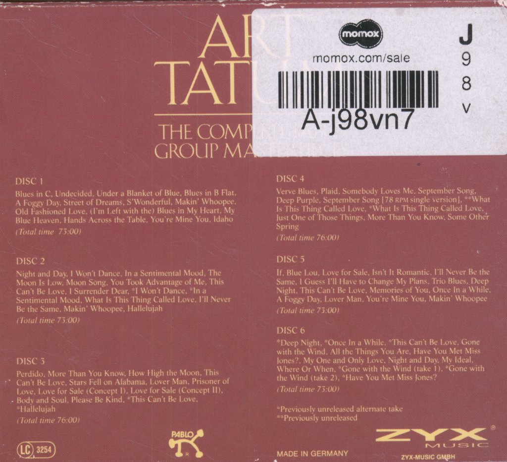 Art Tatum - Complete Pablo Group Masterpieces - Cd Set