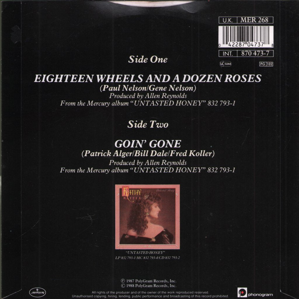 Kathy Mattea - Eighteen Wheels And A Dozen Roses - 7 Inch