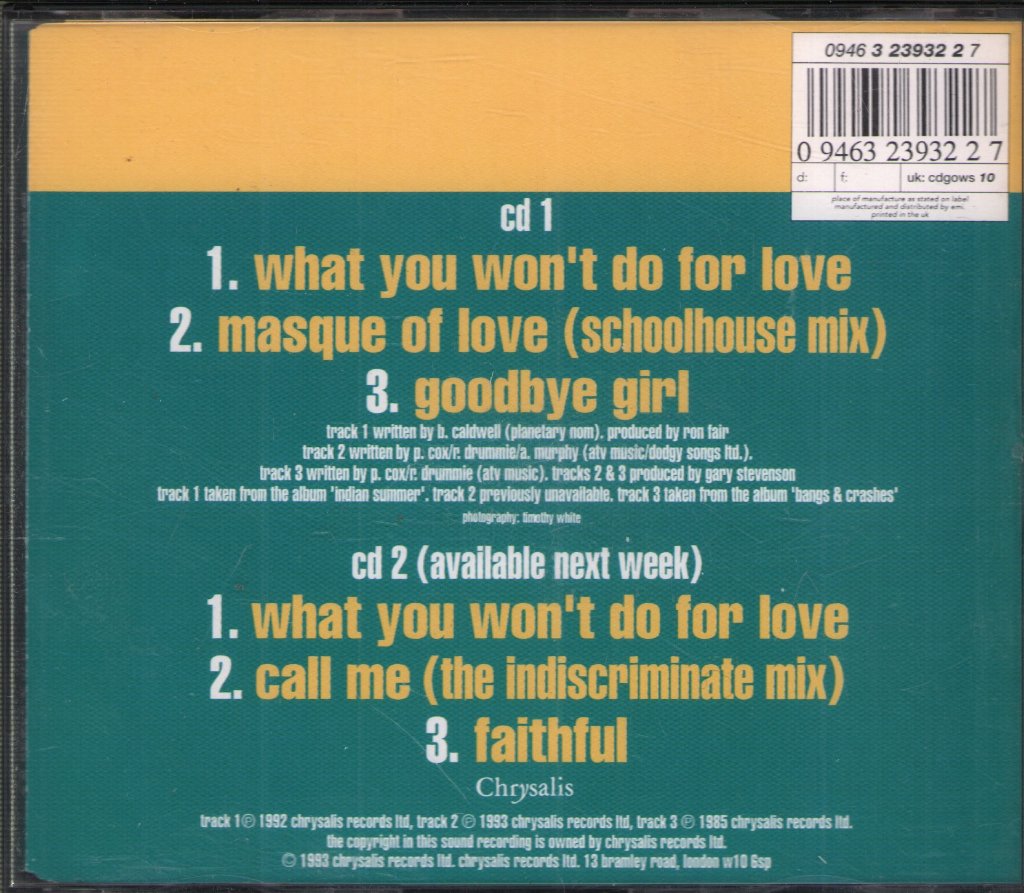 Go West - What You Won't Do For Love - Cd