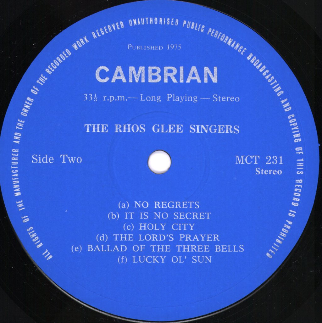 Rhos Glee Singers - From The Heart Of - Lp