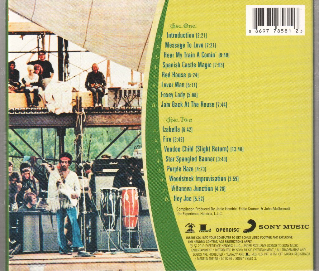 Jimi Hendrix - Live At Woodstock - Double Cd