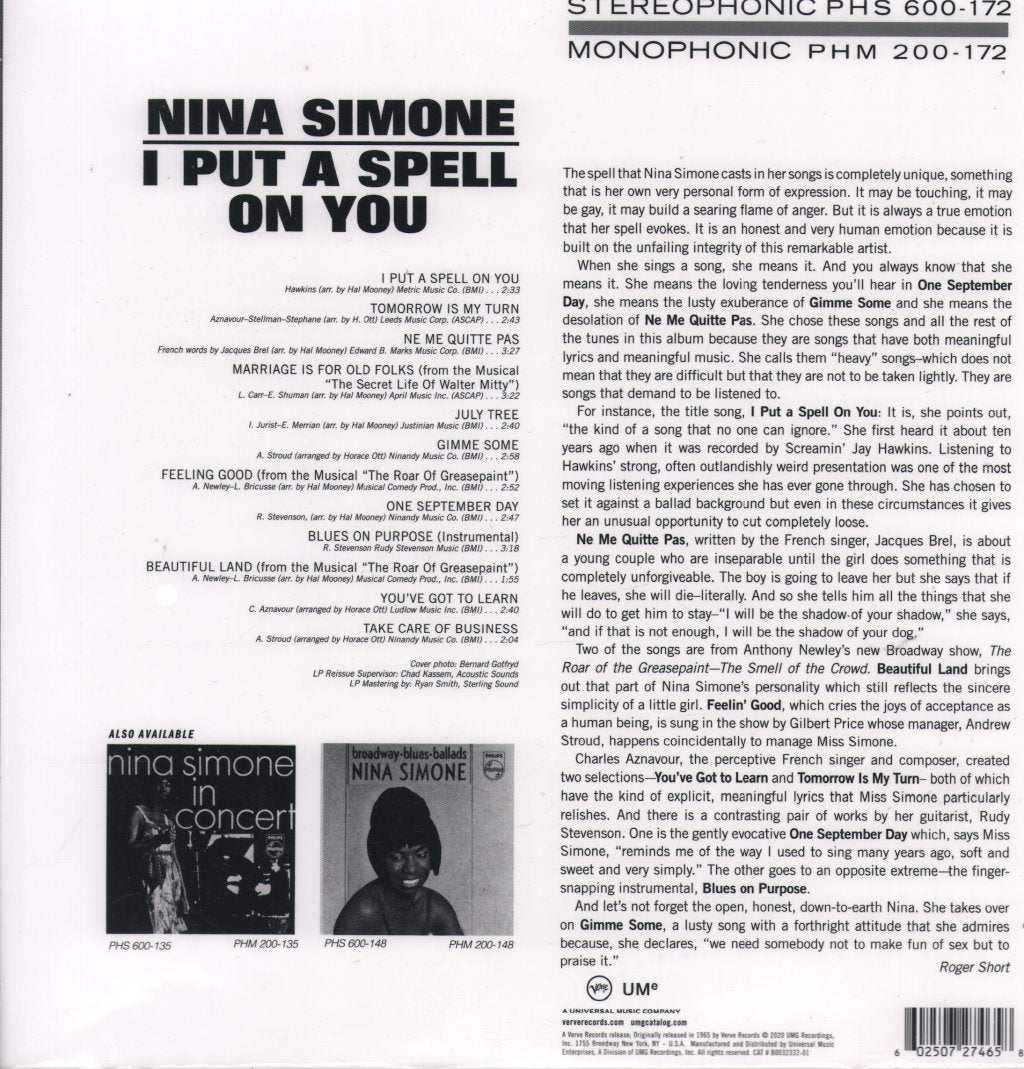 Nina Simone - I Put A Spell On You - Lp