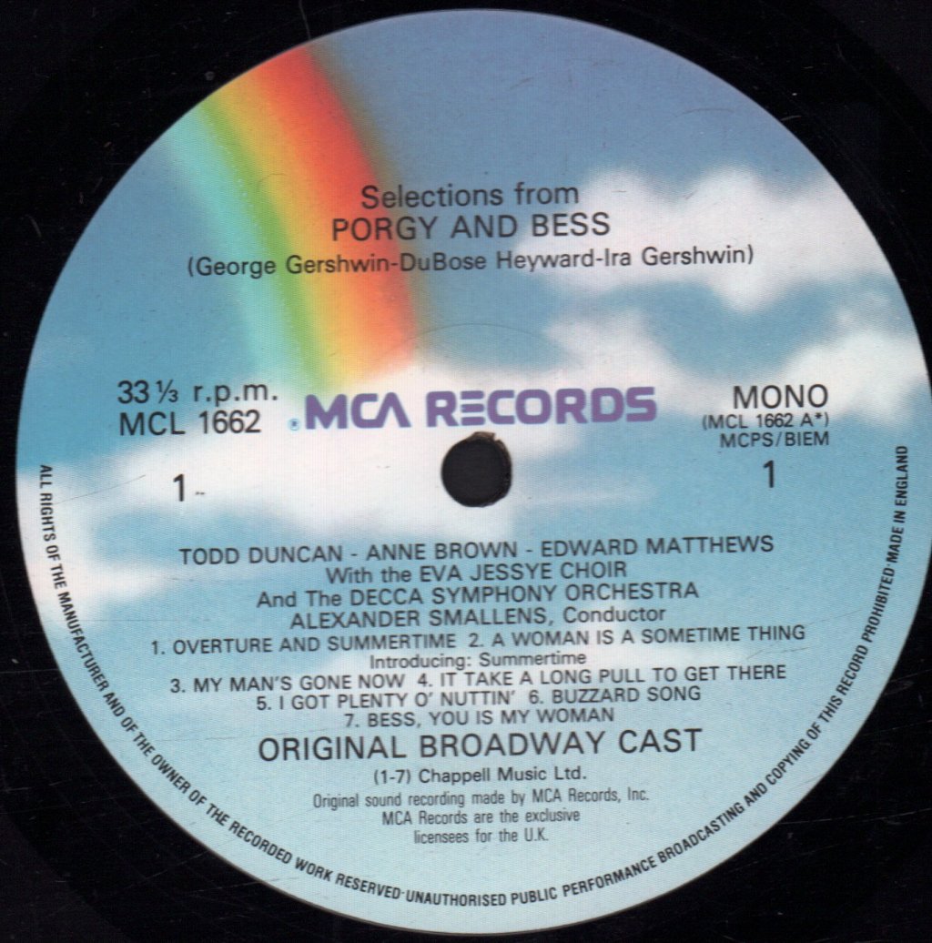 Porgy And Bess - Selections From - Lp