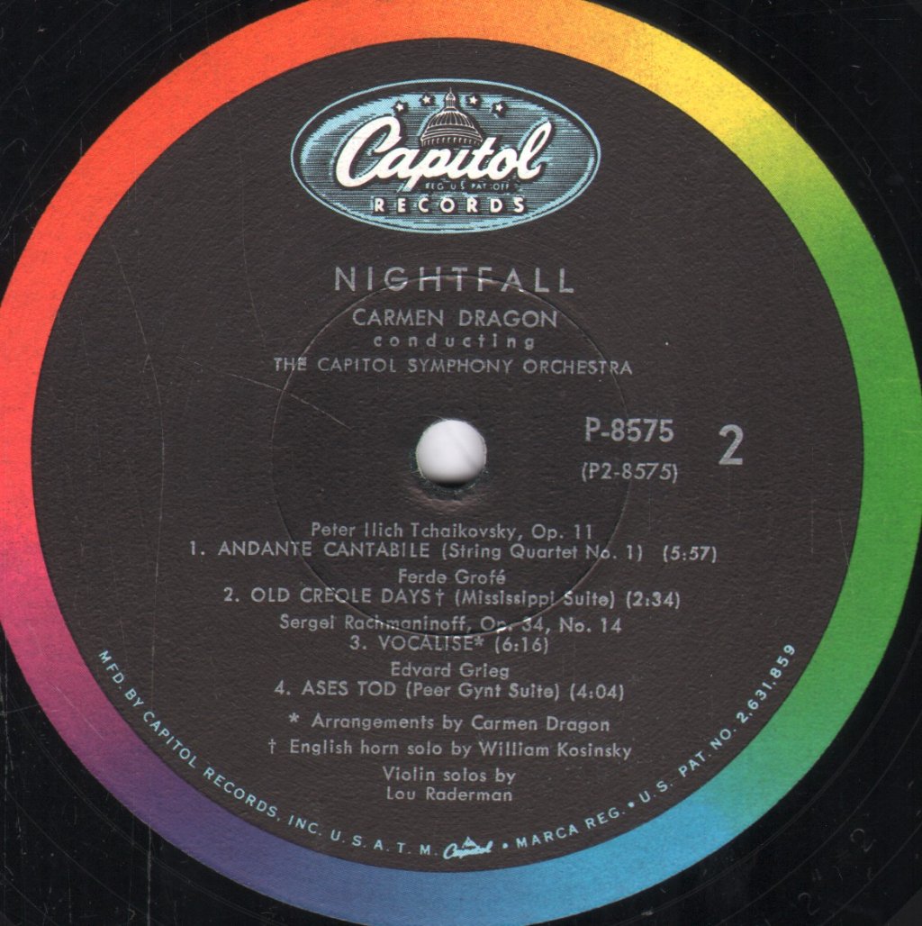 Carmen Dragon / Capitol Symphony Orchestra - Nightfall - Lp