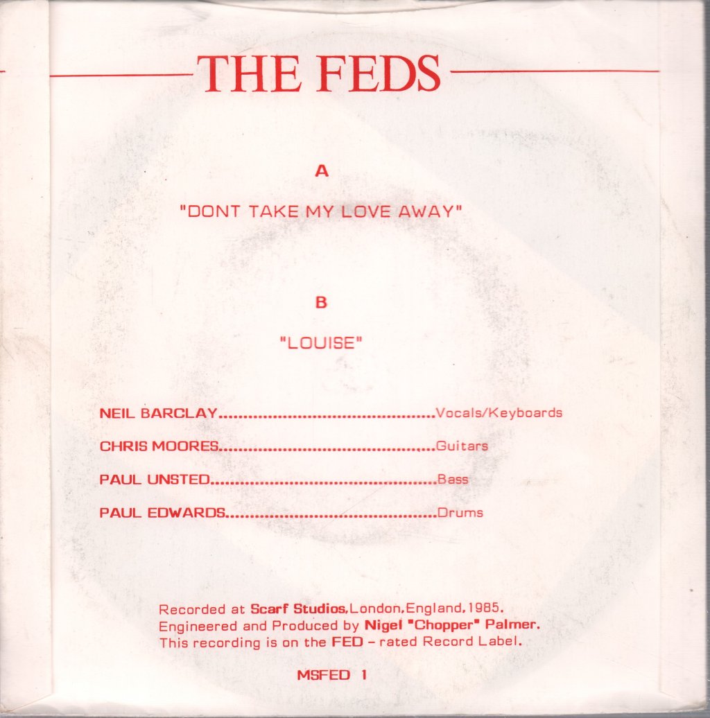 Feds - Don't Take My Love Away - 7 Inch