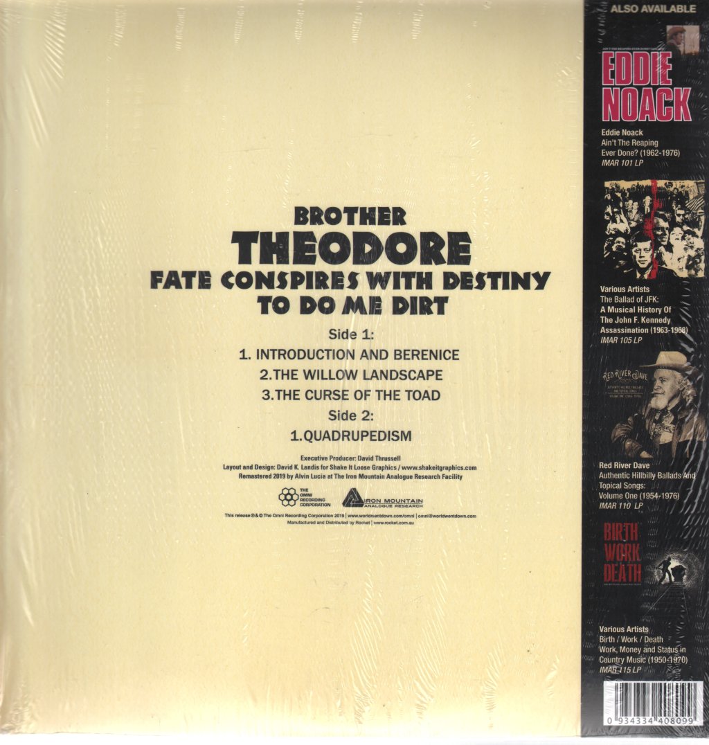 Brother Theodore - Fate Conspires With Destiny To Do Me Dirt - Lp