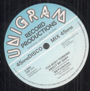 Bill Fredericks - Too Busy Thinking About My Baby - 12 Inch