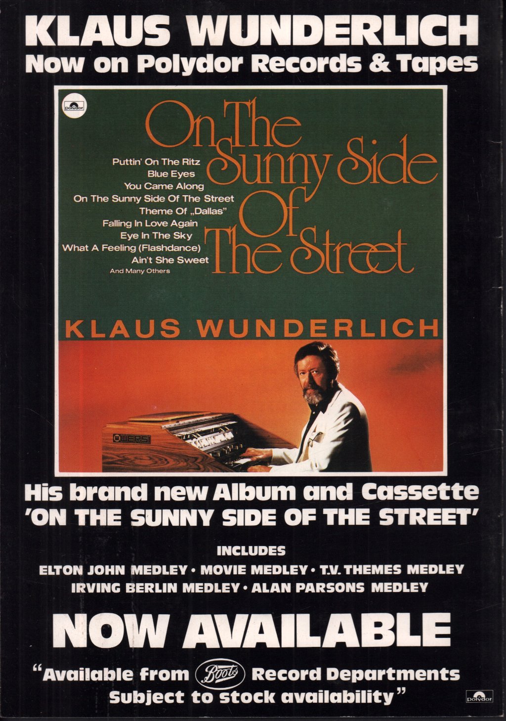 Klaus Wunderlich - 1984 uk tour - Tour Programme