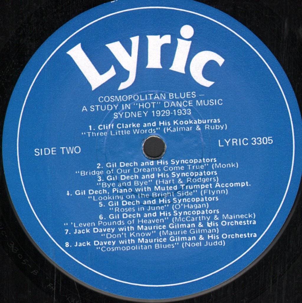 Various Artists - Cosmopolitan Blues A Study In Hot dance Music Sydney 1929-1933 - Lp