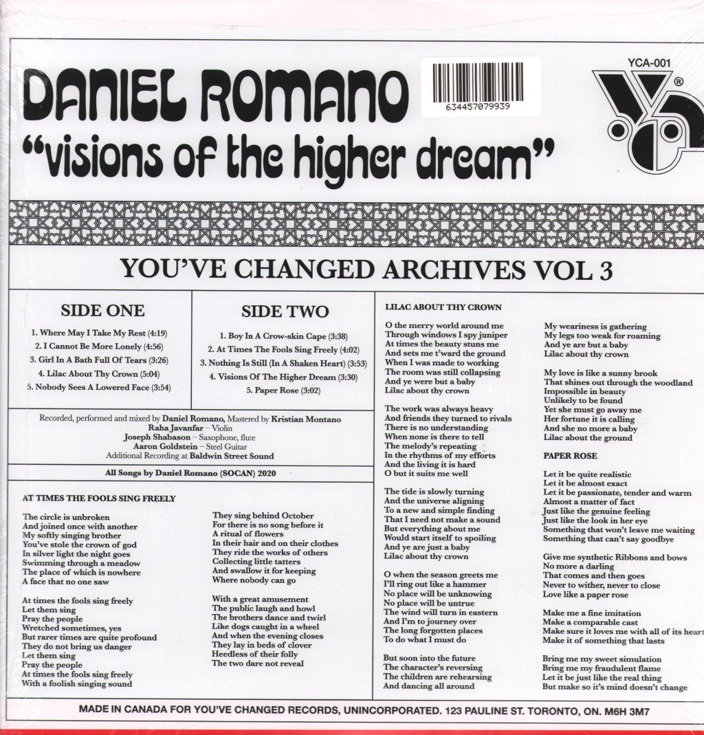 Daniel Romano - Visions Of The Higher Dream - Lp